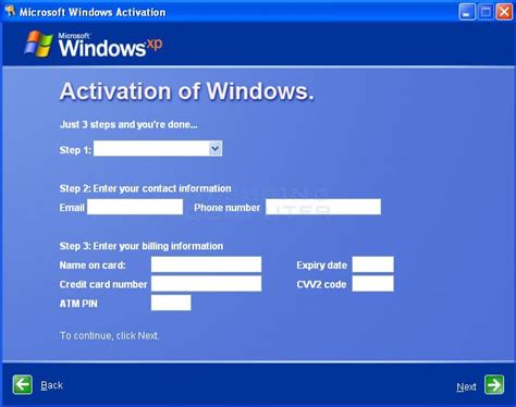 Fake windows xp activation